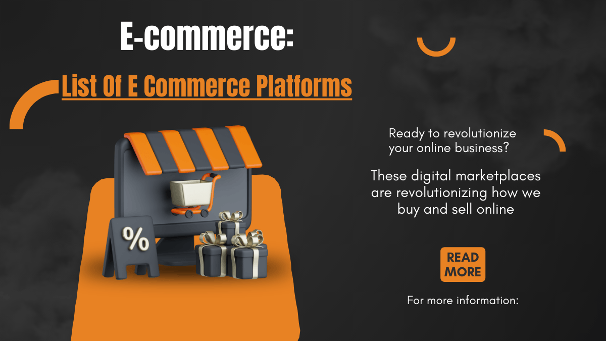 List Of E Commerce Platforms