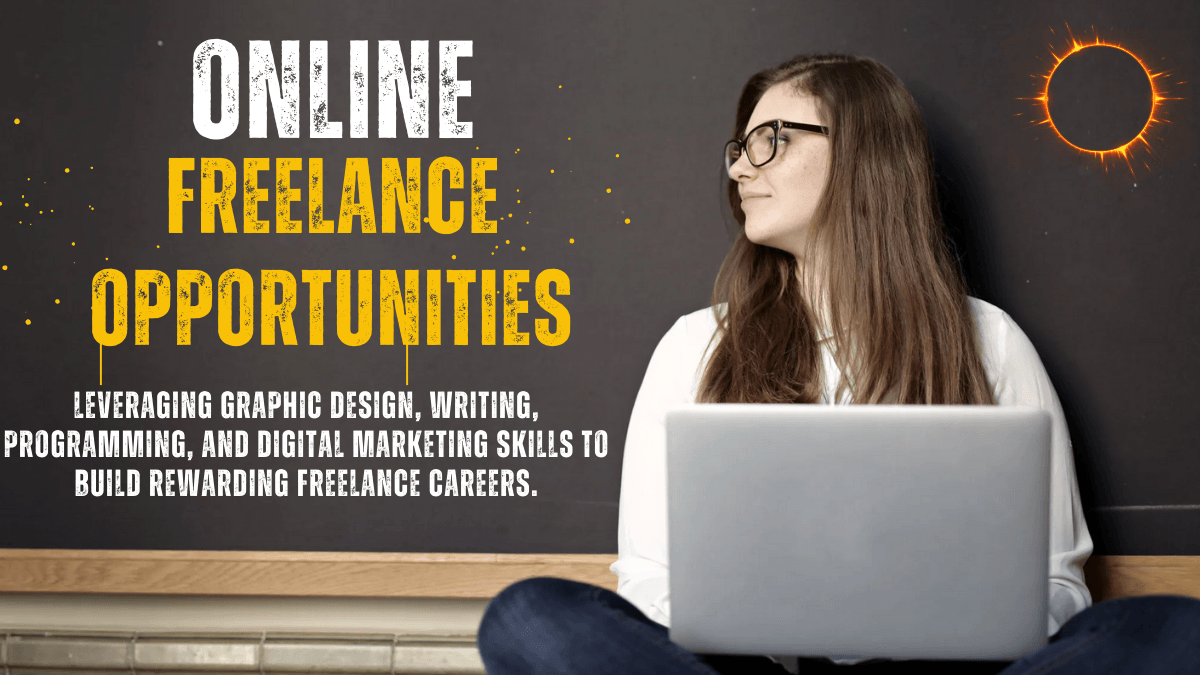 Online Freelance Opportunities image, woman with computer